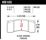 Hawk Alcon B Caliber HPS Street Brake Pads