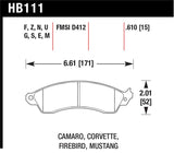 Hawk 94-04 Mustang Cobra / 88-95 Corvette 5.7L / 88-92 Camaro w/ Hvy Duty Brakes Front HPS Street Br