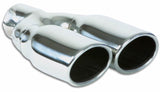 Oval Stainless Steel Tip; Dual 3.25 in.; x 2.75 in.; Single Wall; Angle Cut;