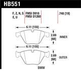 Hawk 07-09 BMW 335d/335i/335xi / 08-09 328i/M3 Performance Ceramic Street Front Brake Pads