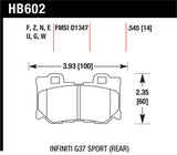 Hawk 2009-2013 Infiniti FX50 Sport HPS 5.0 Rear Brake Pads