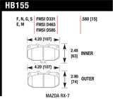 Hawk 1990-1990 Mazda RX-7 GXL (w/Elec Adjust Susp) HPS 5.0 Front Brake Pads