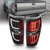 LED Tail Light Assembly; LED; Red/Clear Lens; Black Housing; Pair;