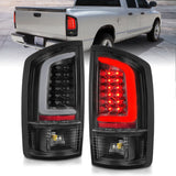 LED Tail Light Assembly; LED; Clear Lens; Black Housing; w/Light Bar; Pair;