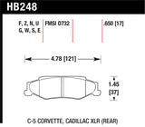 Hawk 97-06 Corvette (incl C5 Z06) Performance Ceramic Street Rear Brake Pads