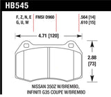Hawk 03-07 G35/350z w/ Brembo Performance Ceramic Street Front Brake Pads