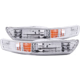 Euro Parking Lights; Clear Lens; Chrome Housing; Amber Reflector; Pair;
