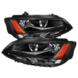 xTune Volkswagen Jetta 11-14 Amber Crystal Headlights Black HD-JH-VJ11-AM-BK